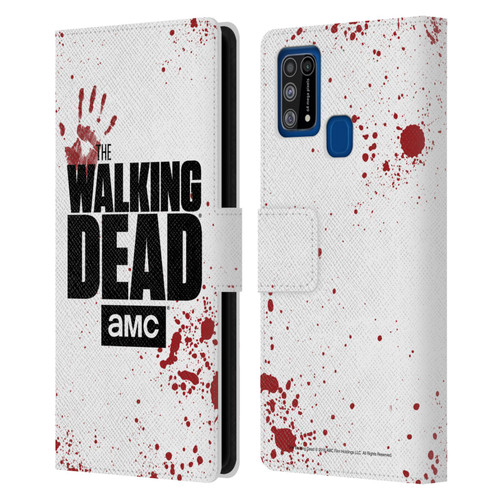 AMC The Walking Dead Logo White Leather Book Wallet Case Cover For Samsung Galaxy M31 (2020)