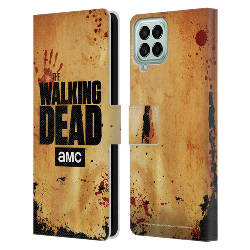 AMC The Walking Dead Logo Stacked Leather Book Wallet Case Cover For Samsung Galaxy M33 (2022)