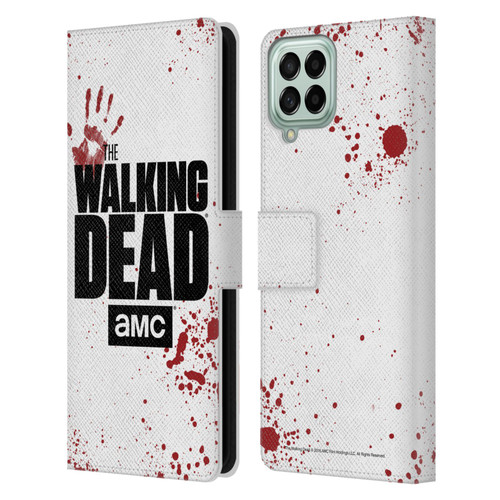 AMC The Walking Dead Logo White Leather Book Wallet Case Cover For Samsung Galaxy M33 (2022)