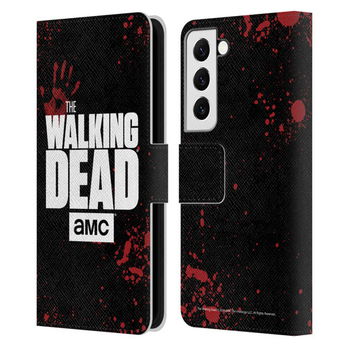 AMC The Walking Dead Logo Black Leather Book Wallet Case Cover For Samsung Galaxy S22 5G