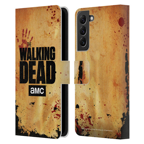 AMC The Walking Dead Logo Stacked Leather Book Wallet Case Cover For Samsung Galaxy S22+ 5G