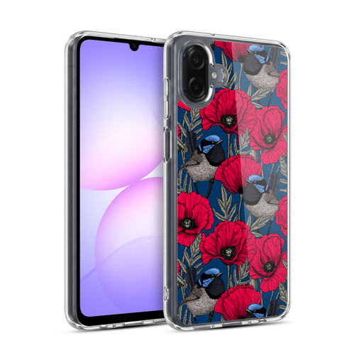Katerina Kirilova Floral Patterns Fairy Wrens & Poppies Soft Gel Case for Samsung Galaxy A07 4G