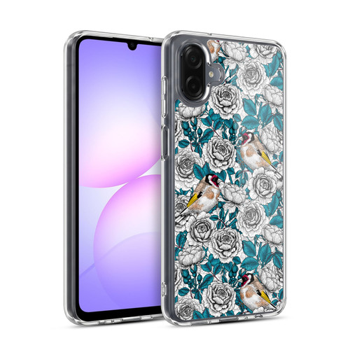 Katerina Kirilova Floral Patterns White Rose & Birds Soft Gel Case for Samsung Galaxy A07 4G