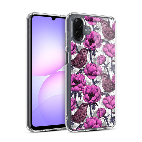 Katerina Kirilova Floral Patterns Wrens In Anemone Garden Soft Gel Case for Samsung Galaxy A07 4G