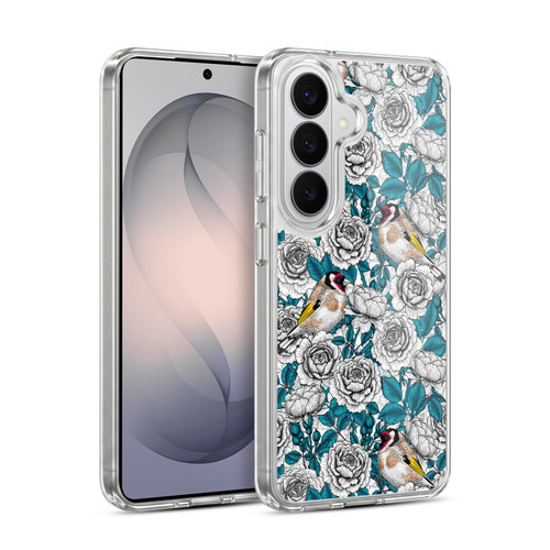 Katerina Kirilova Floral Patterns White Rose & Birds Soft Gel Case for Samsung Galaxy S26