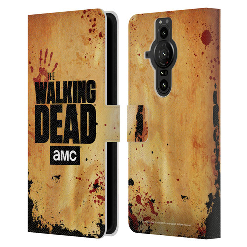 AMC The Walking Dead Logo Stacked Leather Book Wallet Case Cover For Sony Xperia Pro-I