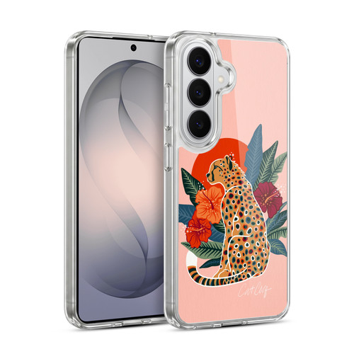 Cat Coquillette Tropical Wildlife Cheetah And Hibiscus Soft Gel Case for Samsung Galaxy S26 Plus