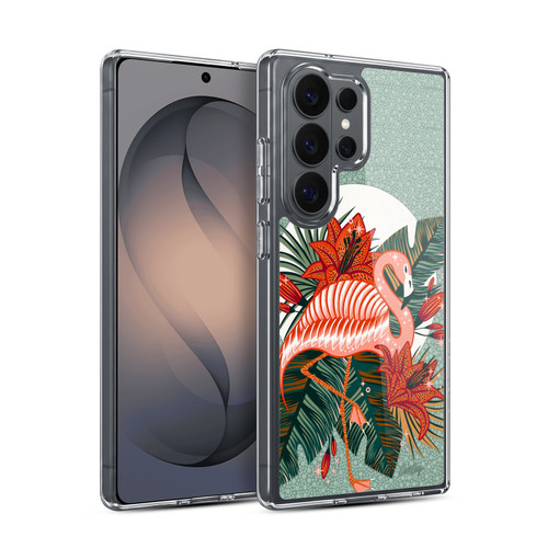 Cat Coquillette Tropical Wildlife Flamingo And Lilies Soft Gel Case for Samsung Galaxy S26 Ultra