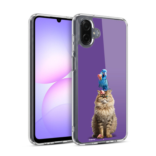 P.D. Moreno Furry Fun Artwork Cat And Parrot Soft Gel Case for Samsung Galaxy A07 4G