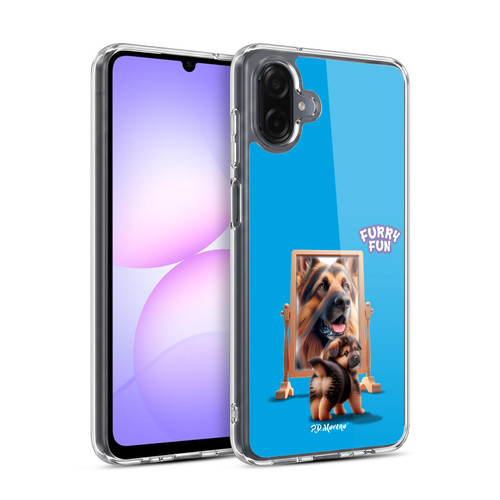 P.D. Moreno Furry Fun Artwork German Shepherd Mirror Soft Gel Case for Samsung Galaxy A07 4G