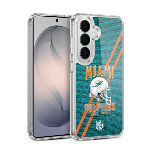NFL Miami Dolphins Logo Art Football Stripes Soft Gel Case for Samsung Galaxy S26