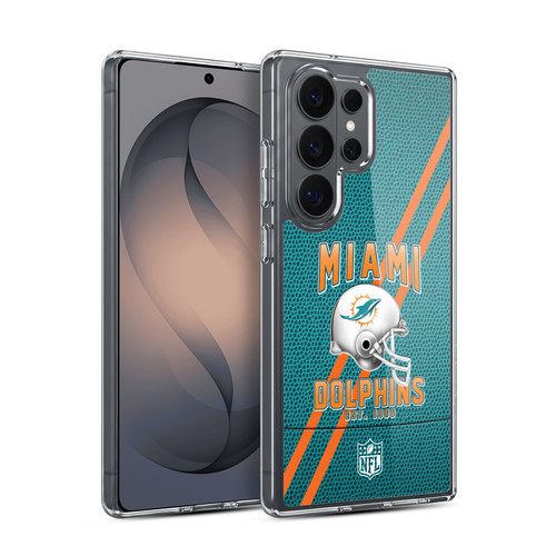 NFL Miami Dolphins Logo Art Football Stripes Soft Gel Case for Samsung Galaxy S26 Ultra