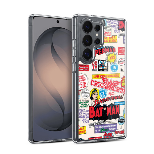 Justice League DC Comics 90th Anniversary Logo Pattern Soft Gel Case for Samsung Galaxy S26 Ultra