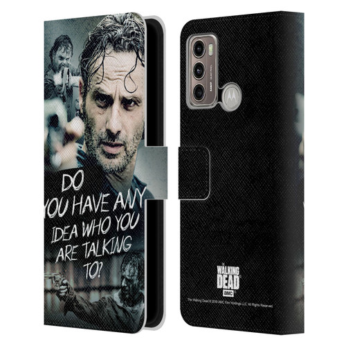 AMC The Walking Dead Rick Grimes Legacy Question Leather Book Wallet Case Cover For Motorola Moto G60 / Moto G40 Fusion