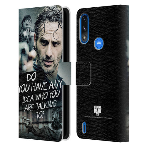 AMC The Walking Dead Rick Grimes Legacy Question Leather Book Wallet Case Cover For Motorola Moto E7 Power / Moto E7i Power