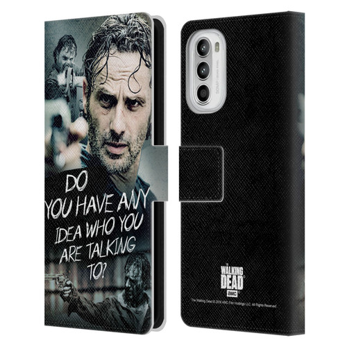 AMC The Walking Dead Rick Grimes Legacy Question Leather Book Wallet Case Cover For Motorola Moto G52