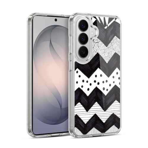 Head Case Designs Black And White Doodle Patterns Zigzag Soft Gel Case for Samsung Galaxy S26