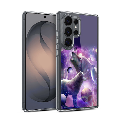 Random Galaxy Animals Cosmic Wolf Space Soft Gel Case for Samsung Galaxy S26 Ultra