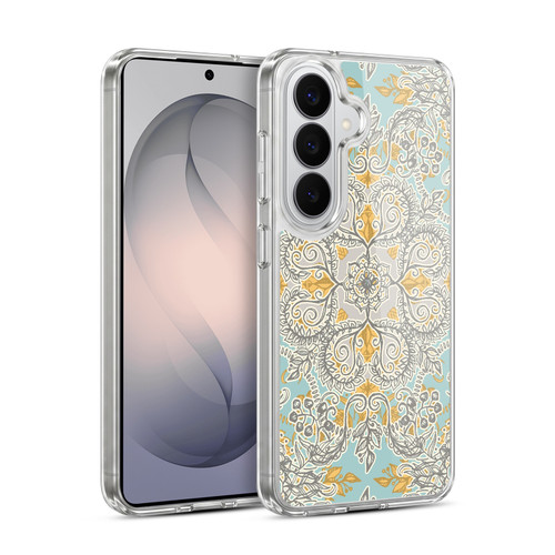 Micklyn Le Feuvre Floral Patterns Grey And Yellow Soft Gel Case for Samsung Galaxy S26 Plus