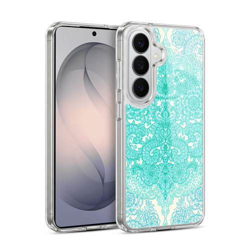 Micklyn Le Feuvre Floral Patterns Mint Green And Aqua Soft Gel Case for Samsung Galaxy S26 Plus