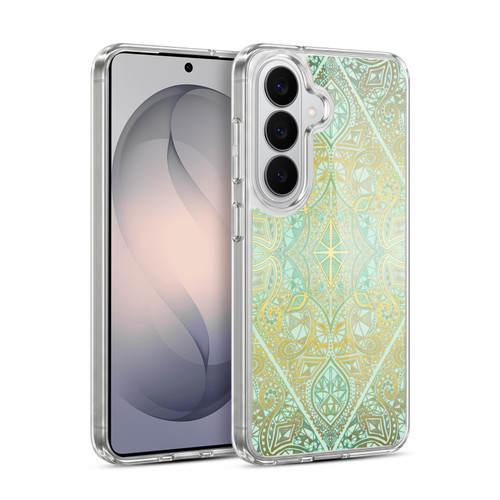 Micklyn Le Feuvre Floral Patterns Mint And Gold Soft Gel Case for Samsung Galaxy S26 Plus