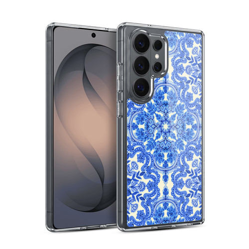 Micklyn Le Feuvre Floral Patterns Cobalt Blue And White Soft Gel Case for Samsung Galaxy S26 Ultra
