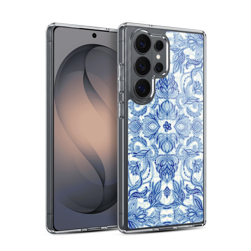 Micklyn Le Feuvre Floral Patterns Denim Blues Soft Gel Case for Samsung Galaxy S26 Ultra