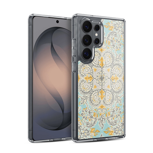 Micklyn Le Feuvre Floral Patterns Grey And Yellow Soft Gel Case for Samsung Galaxy S26 Ultra