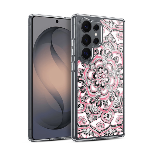 Micklyn Le Feuvre Floral Patterns Monochrome And Pink Soft Gel Case for Samsung Galaxy S26 Ultra