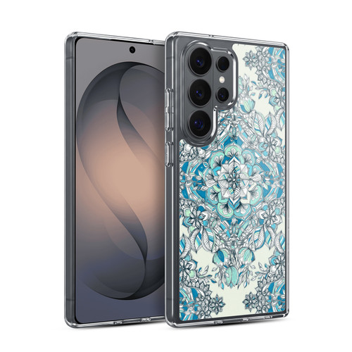 Micklyn Le Feuvre Floral Patterns Diamond Doodle In Teal And Tuquoise Soft Gel Case for Samsung Galaxy S26 Ultra