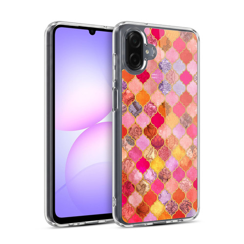 Micklyn Le Feuvre Moroccan Hot Pink and Orange Soft Gel Case for Samsung Galaxy A07 4G