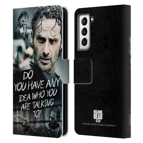 AMC The Walking Dead Rick Grimes Legacy Question Leather Book Wallet Case Cover For Samsung Galaxy S21 5G
