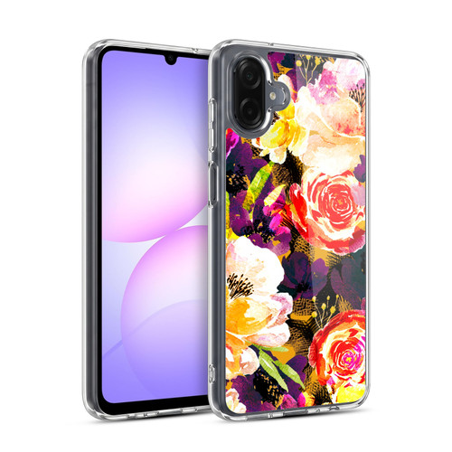 Anis Illustration Flowers Purple Soft Gel Case for Samsung Galaxy A07 4G