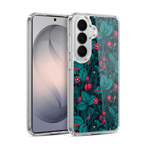 Katerina Kirilova Fruits & Foliage Patterns Wild Strawberries Soft Gel Case for Samsung Galaxy S26