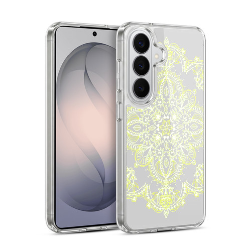 Micklyn Le Feuvre Mandala 3 Pale Lemon Yellow Lace Soft Gel Case for Samsung Galaxy S26