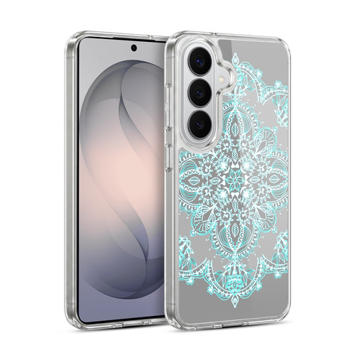 Micklyn Le Feuvre Mandala 3 Teal And Aqua Lace Soft Gel Case for Samsung Galaxy S26
