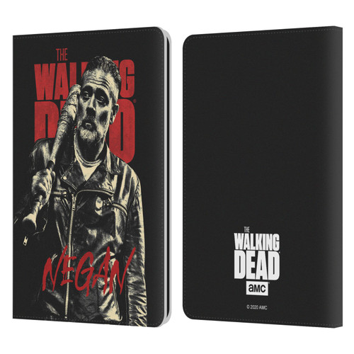 AMC The Walking Dead Season 10 Character Portraits Negan Leather Book Wallet Case Cover For Amazon Kindle Paperwhite 1 / 2 / 3