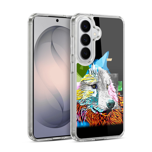 Michel Keck Animal Collage Wolf Soft Gel Case for Samsung Galaxy S26