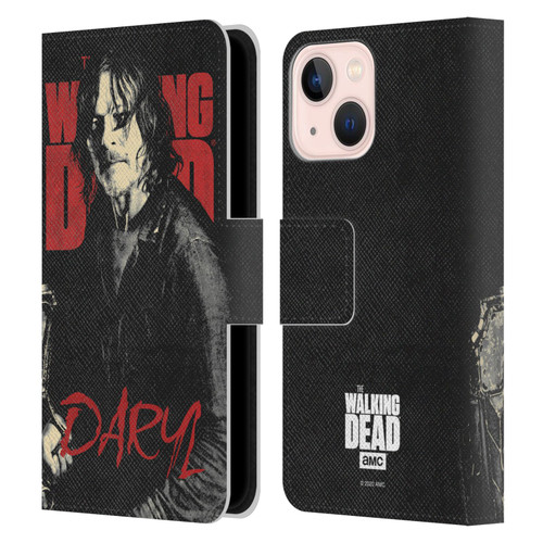 AMC The Walking Dead Season 10 Character Portraits Daryl Leather Book Wallet Case Cover For Apple iPhone 13 Mini