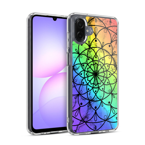Head Case Designs Marbles And Mandala Rainbow Soft Gel Case for Samsung Galaxy A07 4G / A08 4G