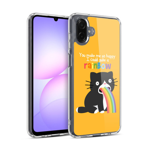 Head Case Designs Rainbow Puke Cat Soft Gel Case for Samsung Galaxy A07 4G