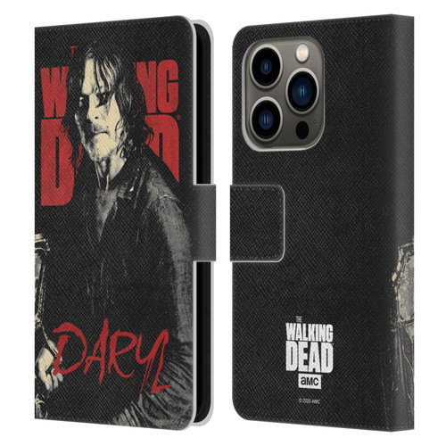 AMC The Walking Dead Season 10 Character Portraits Daryl Leather Book Wallet Case Cover For Apple iPhone 14 Pro