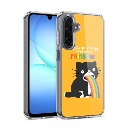 Head Case Designs Rainbow Puke Cat Soft Gel Case for Samsung Galaxy A17 4G/5G / A18 4G