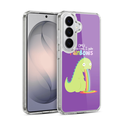 Head Case Designs Rainbow Puke Dinosaur Soft Gel Case for Samsung Galaxy S26 Plus