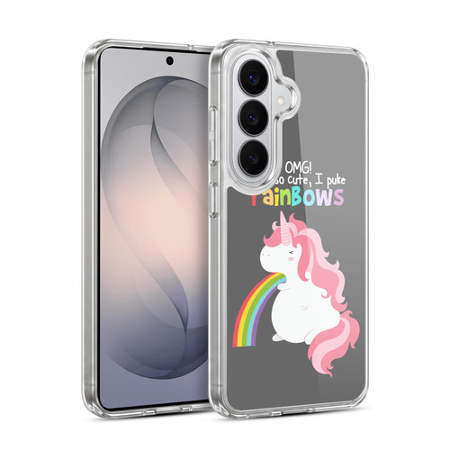 Head Case Designs Rainbow Puke Unicorn Soft Gel Case for Samsung Galaxy S26 Plus