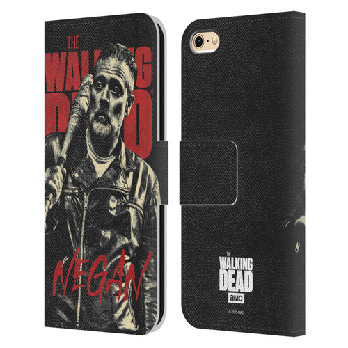 AMC The Walking Dead Season 10 Character Portraits Negan Leather Book Wallet Case Cover For Apple iPhone 6 / iPhone 6s