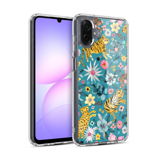 Ninola Botanical Patterns Tigers Flowers Soft Gel Case for Samsung Galaxy A07 4G