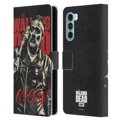 AMC The Walking Dead Season 10 Character Portraits Negan Leather Book Wallet Case Cover For Motorola Edge S30 / Moto G200 5G