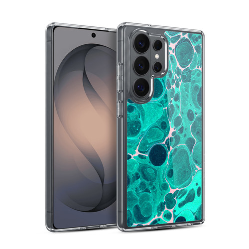 Haroulita Marble Teal Bubbles Soft Gel Case for Samsung Galaxy S26 Ultra