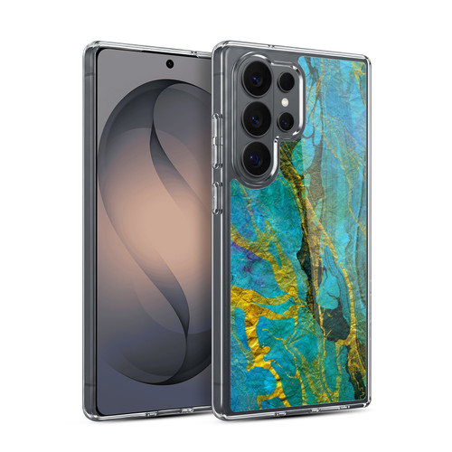 Haroulita Marble Yellow Teal Soft Gel Case for Samsung Galaxy S26 Ultra
